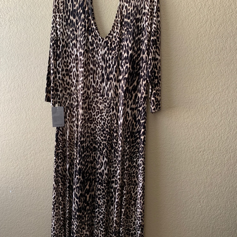 Black brown and cream leopard dress over the knee - Picture 6 of 10